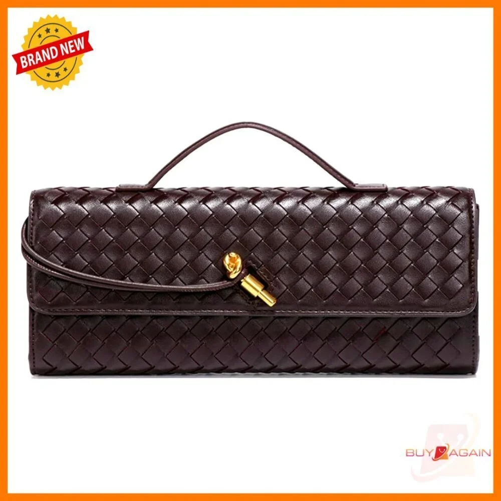 PU Leather Woven Hobo Shoulder Bag Crossbody Purse Evening Clutch